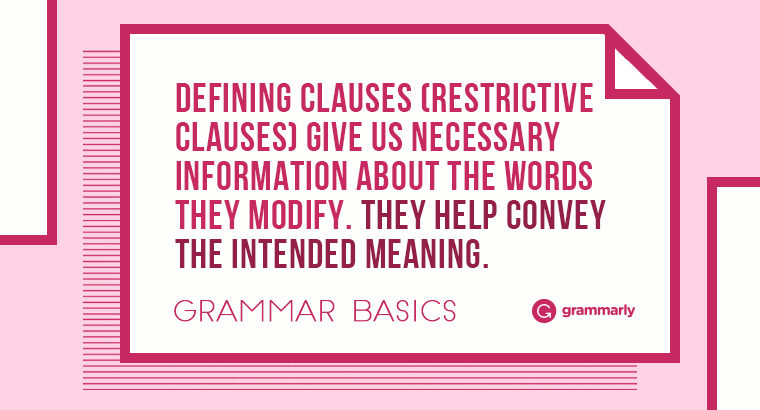 Grammar Basics: What Are Defining Clauses? Image