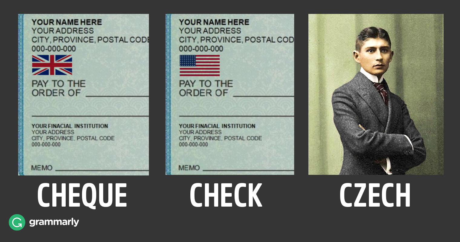 Cheque vs. Check | Grammarly