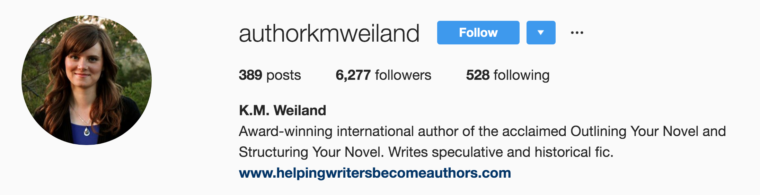 instagram bio author