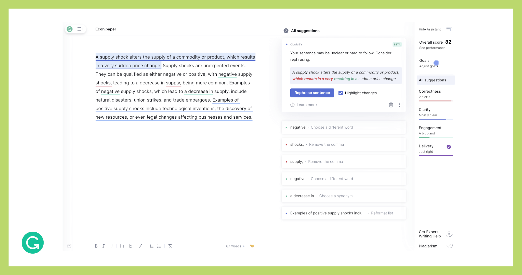 paper editor grammarly