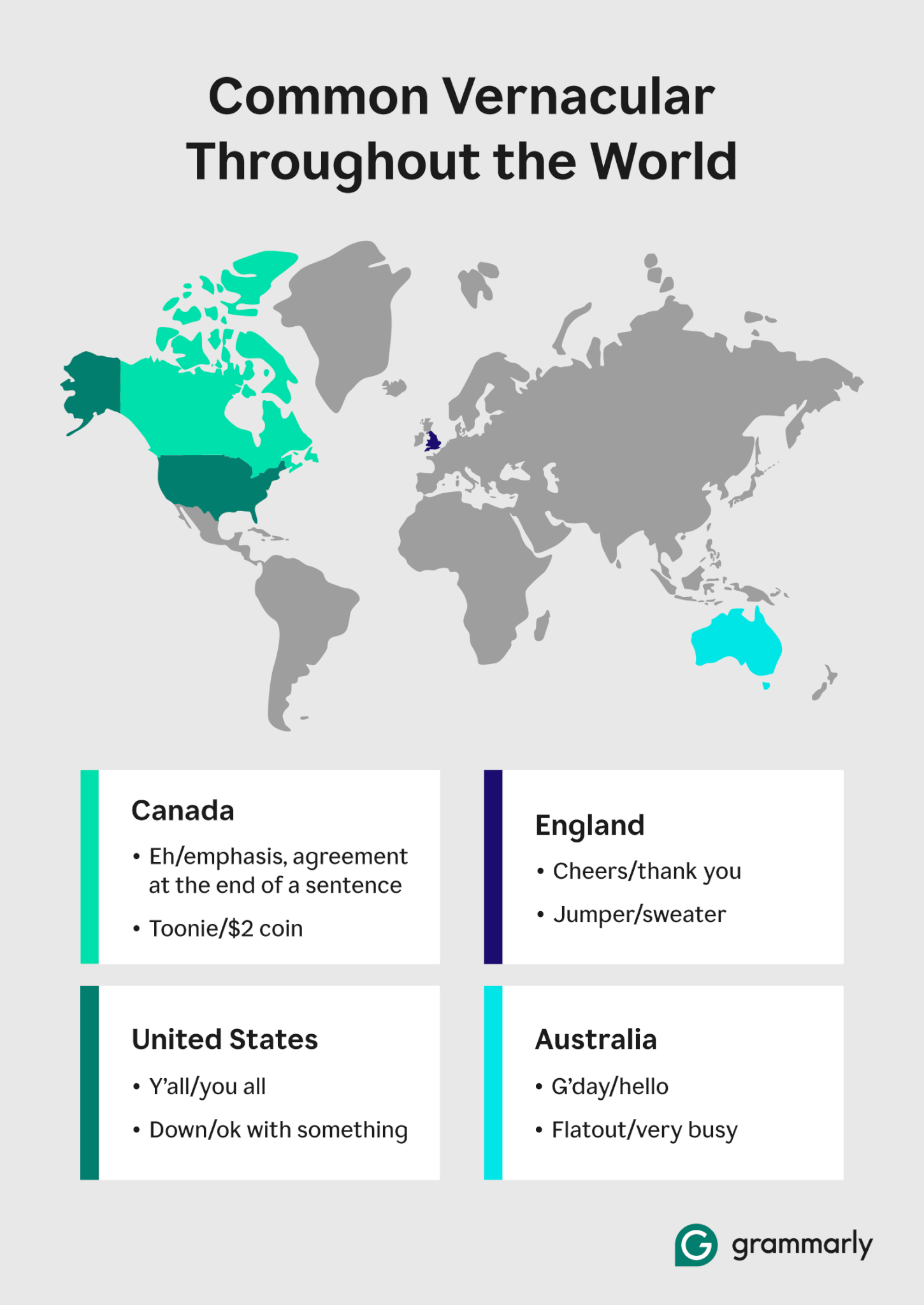 A map shows popular examples of vernacular around the world.