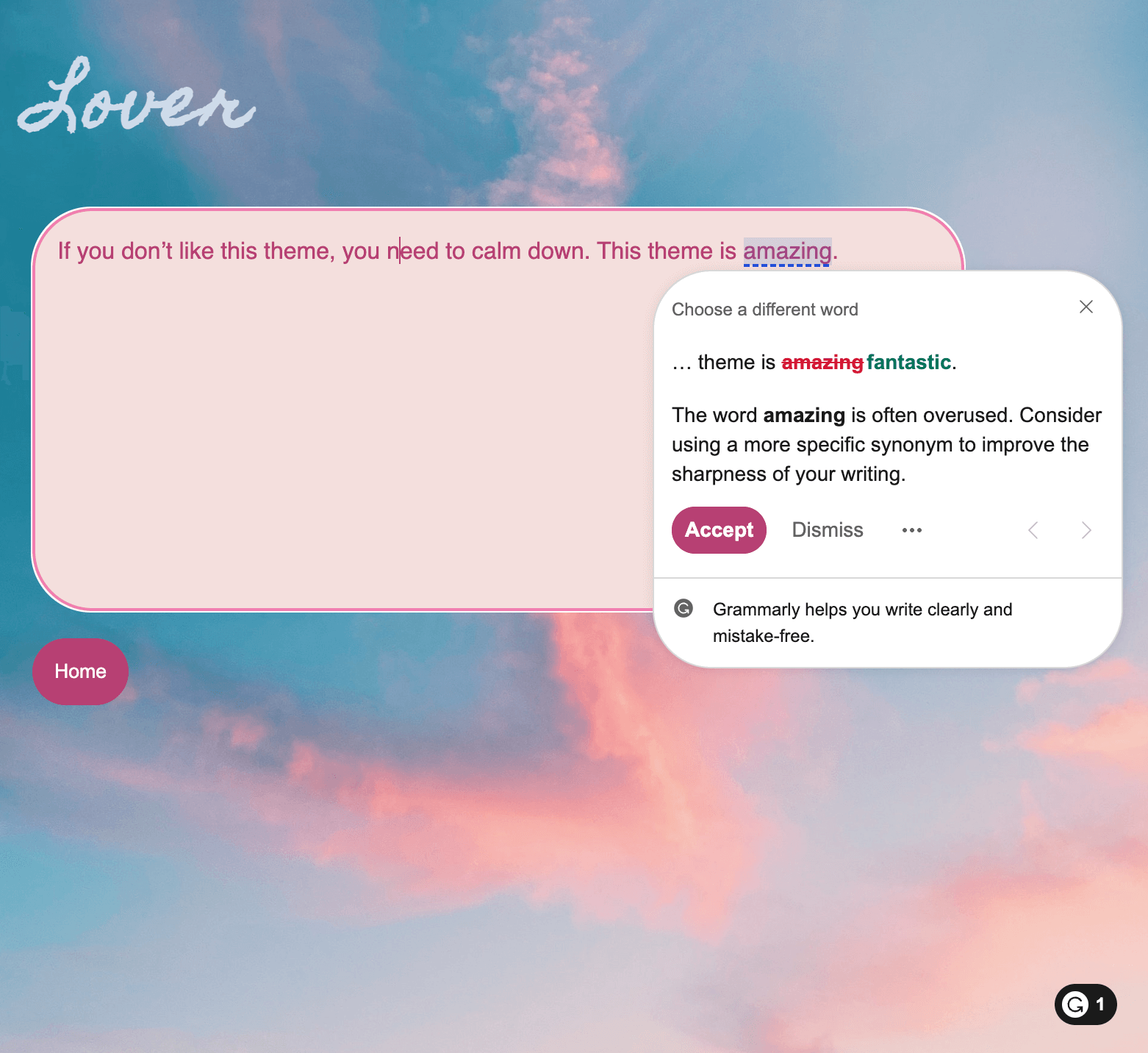 Screenshot of the page for Taylor Swift’s Lover.