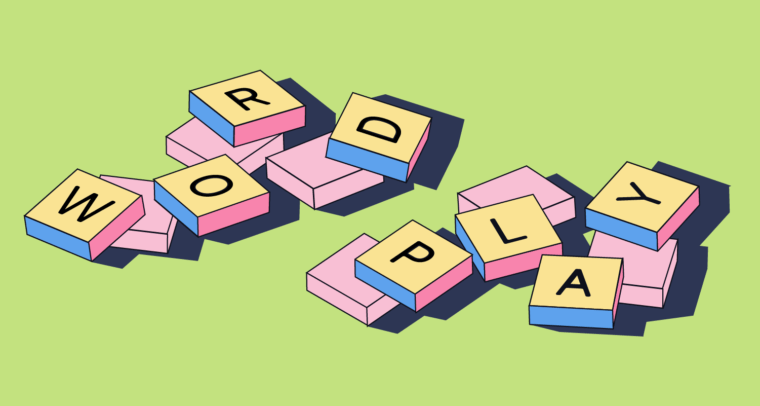 Illustration of tiles spelling out "Wordplay"