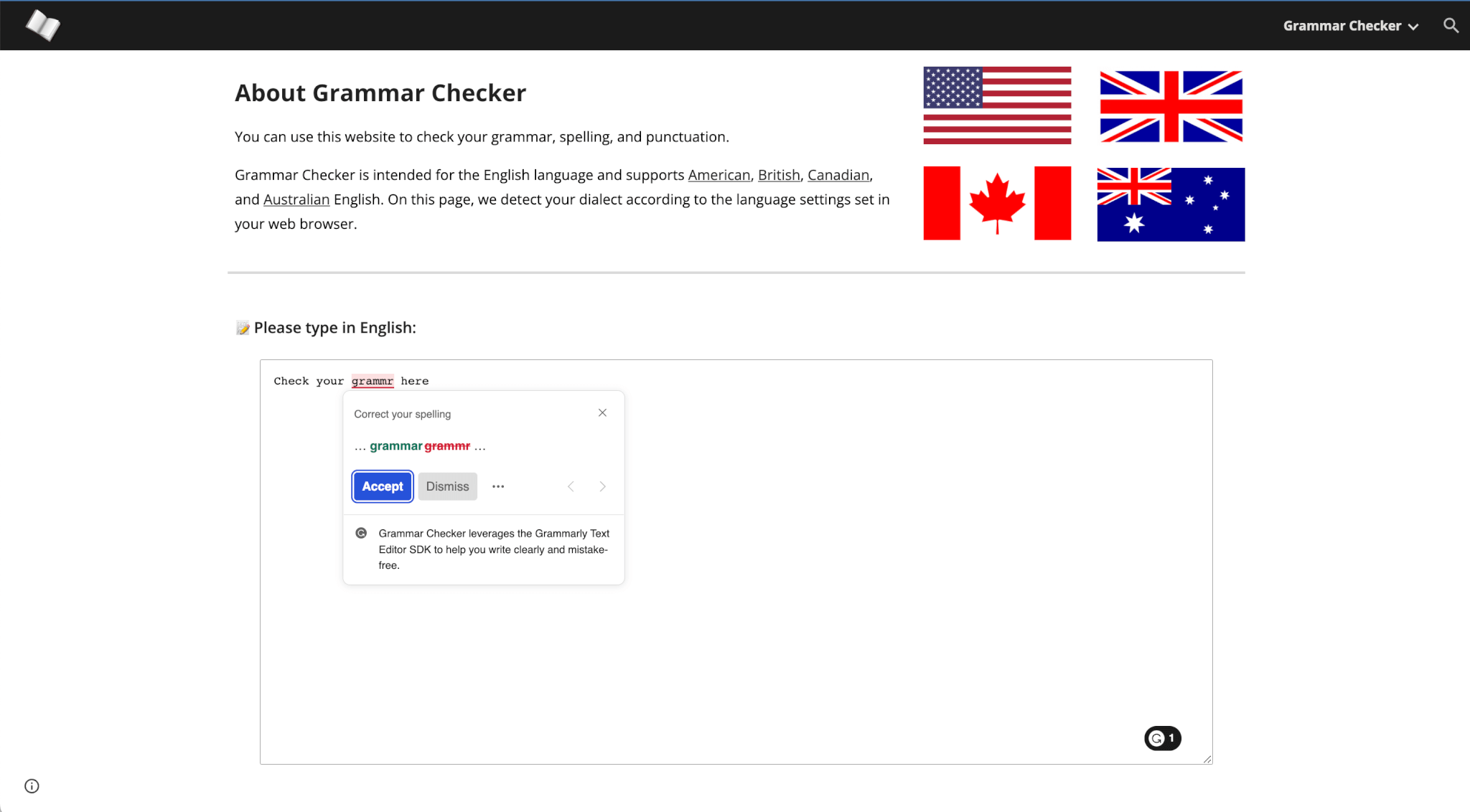 Grammar Checker website