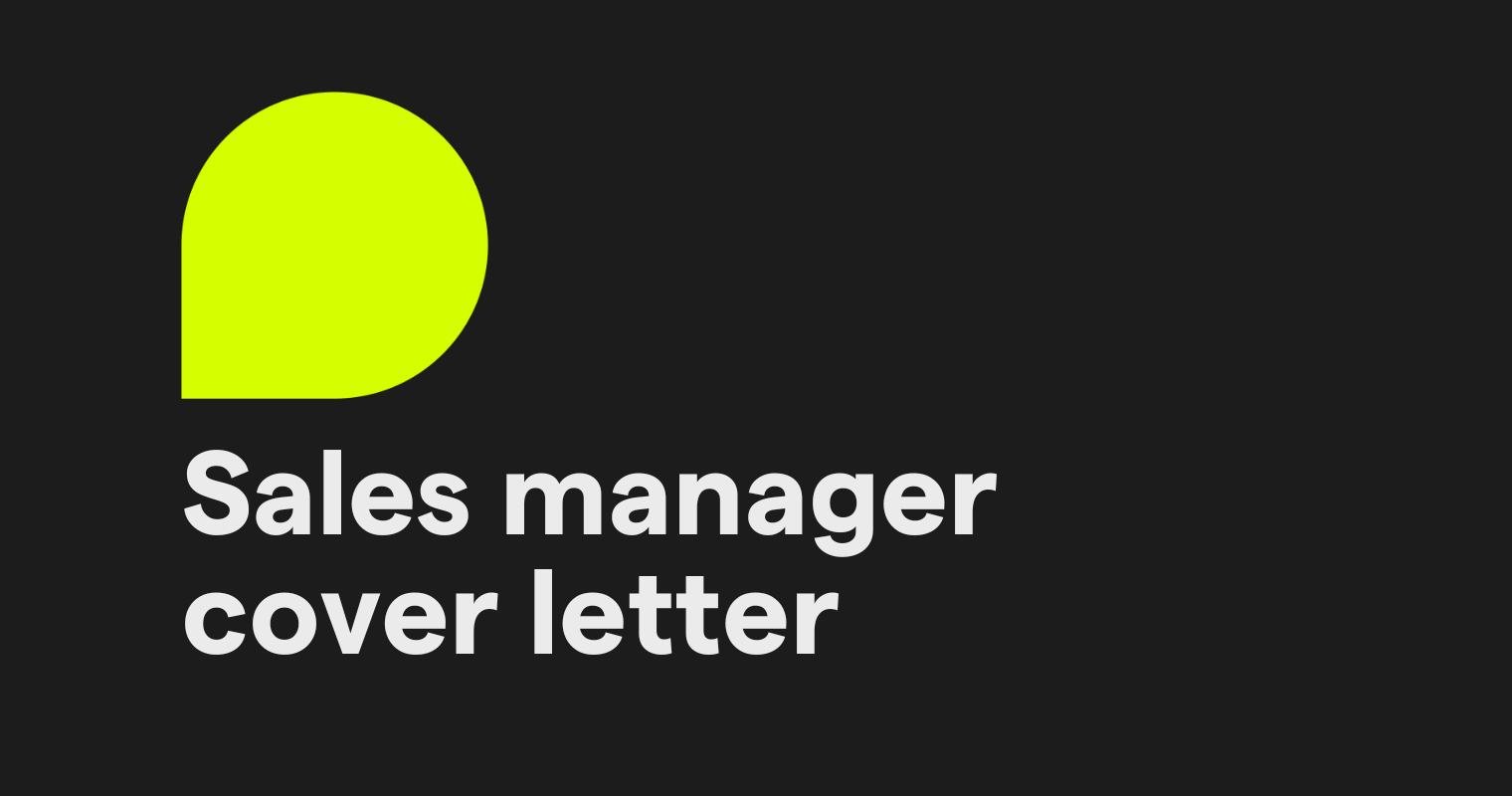 sales manager cover letter templates