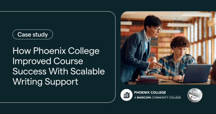 Blog header that reads "How Phoenix College Improved Course Success With Scalable Writing Support"