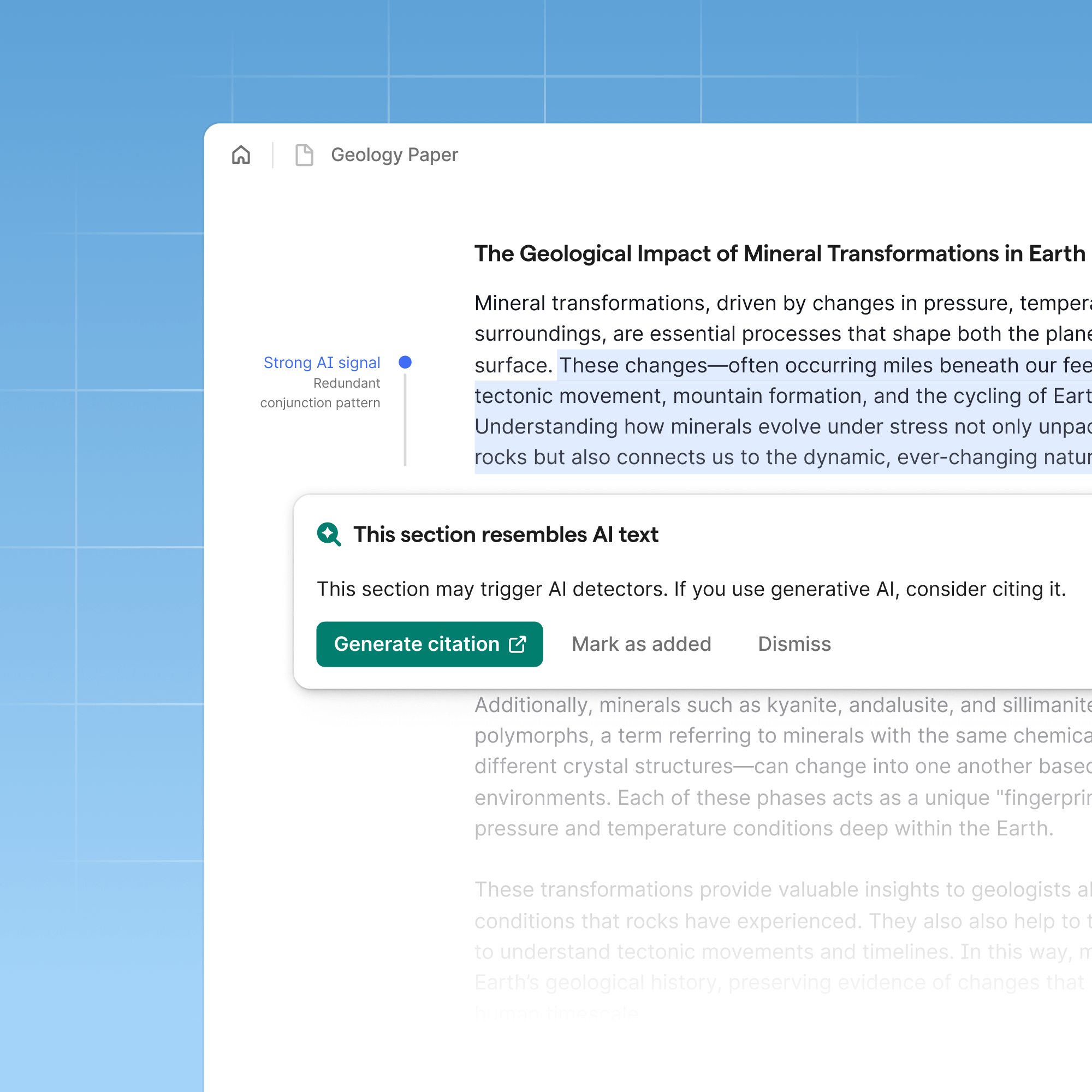 AI Detector product example